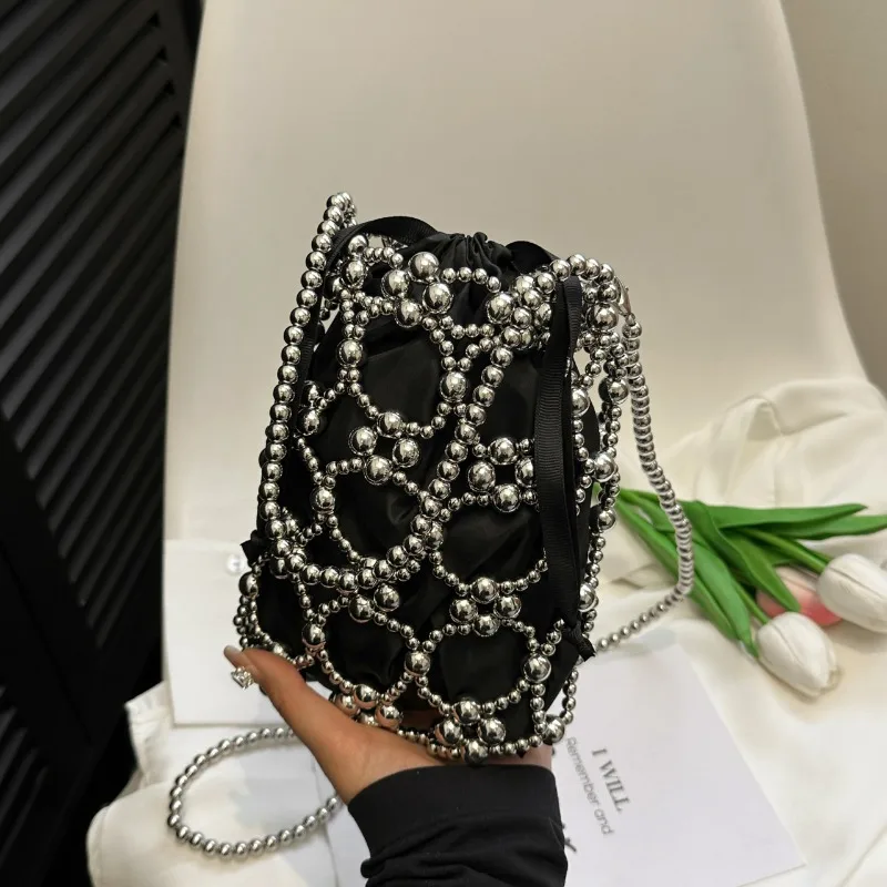 구슬 장식 흰색 버킷 숄더 및 크로스 바디 백 여성을위 - Luxury Bags On Sales 리뷰 및 가격